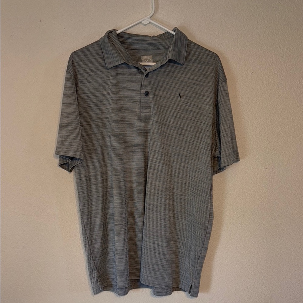 Callaway Gray Polo Shirt with Classic Collar and Relaxed Fit